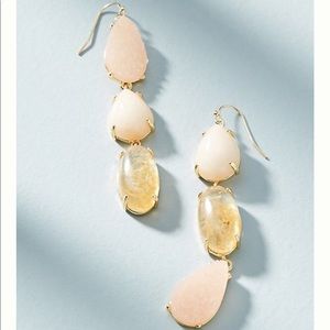 Anthropologie pink stone statement earrings NWT
